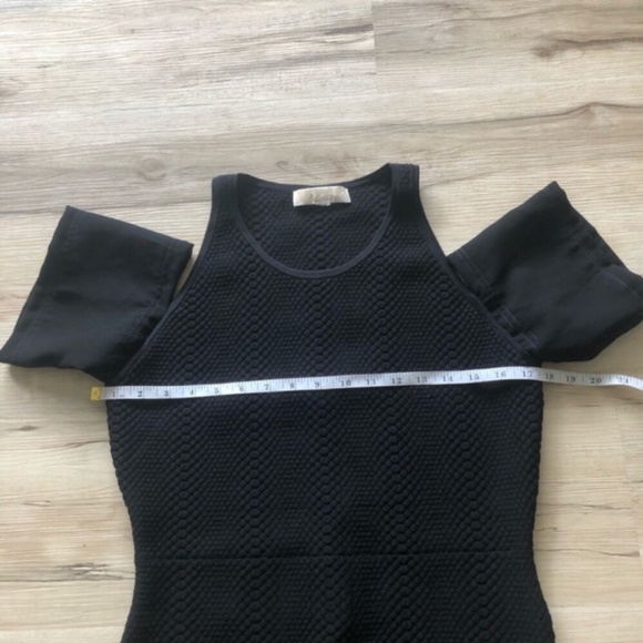 Michael Kors Black Bodycon Mini Dress Cold Shoulder - Picture 3 of 8